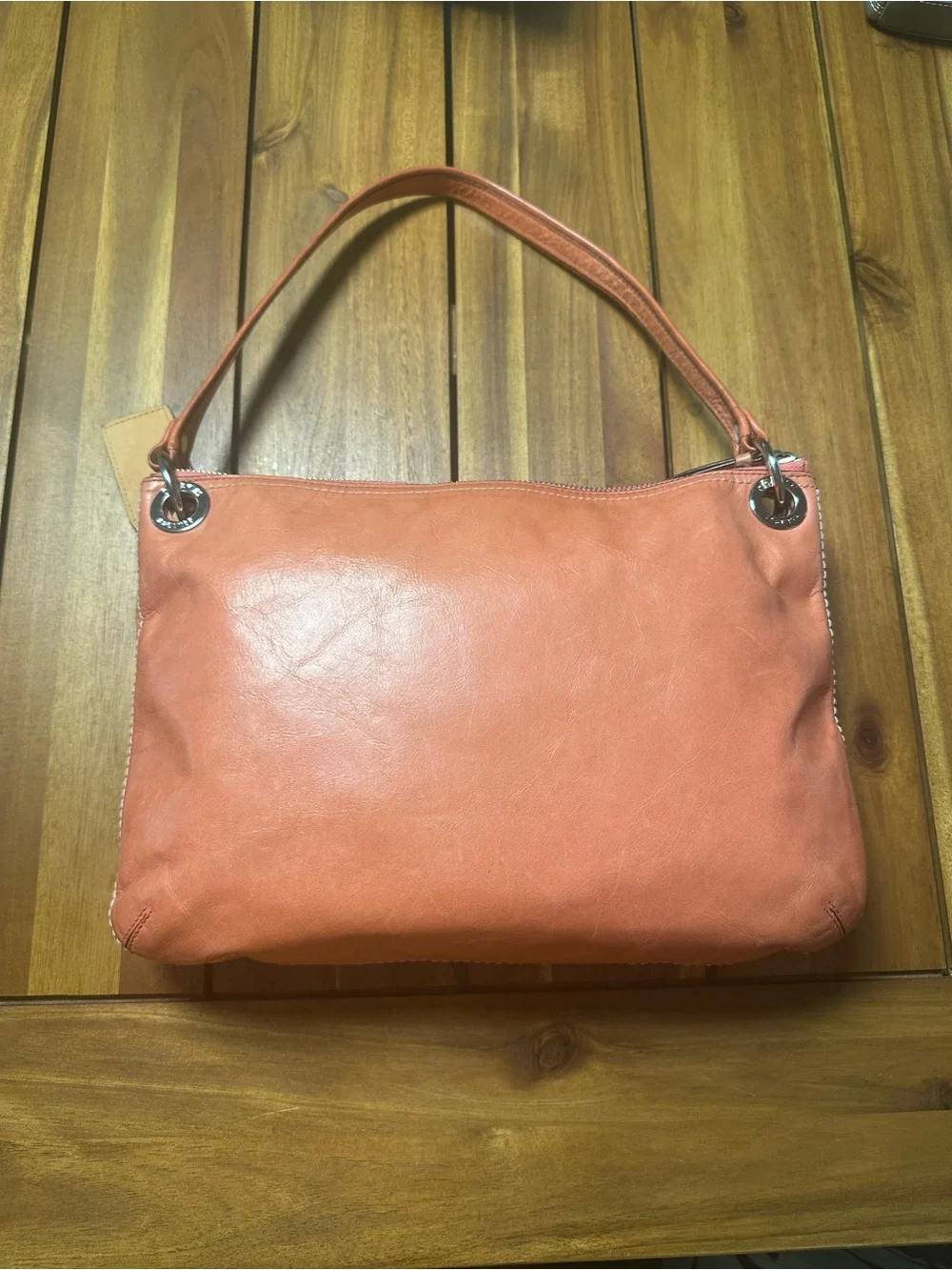 Coach Poppy Hippie Leather Hobo Bag with Matching Wallet in Salmon Pink